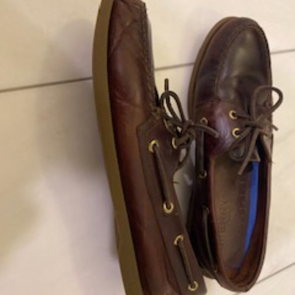 Clear Out- VGUC Sperry Leeward 2-Eye Yacht Club Boat Shoe size 12 in Amaretto - Picture 4 of 15